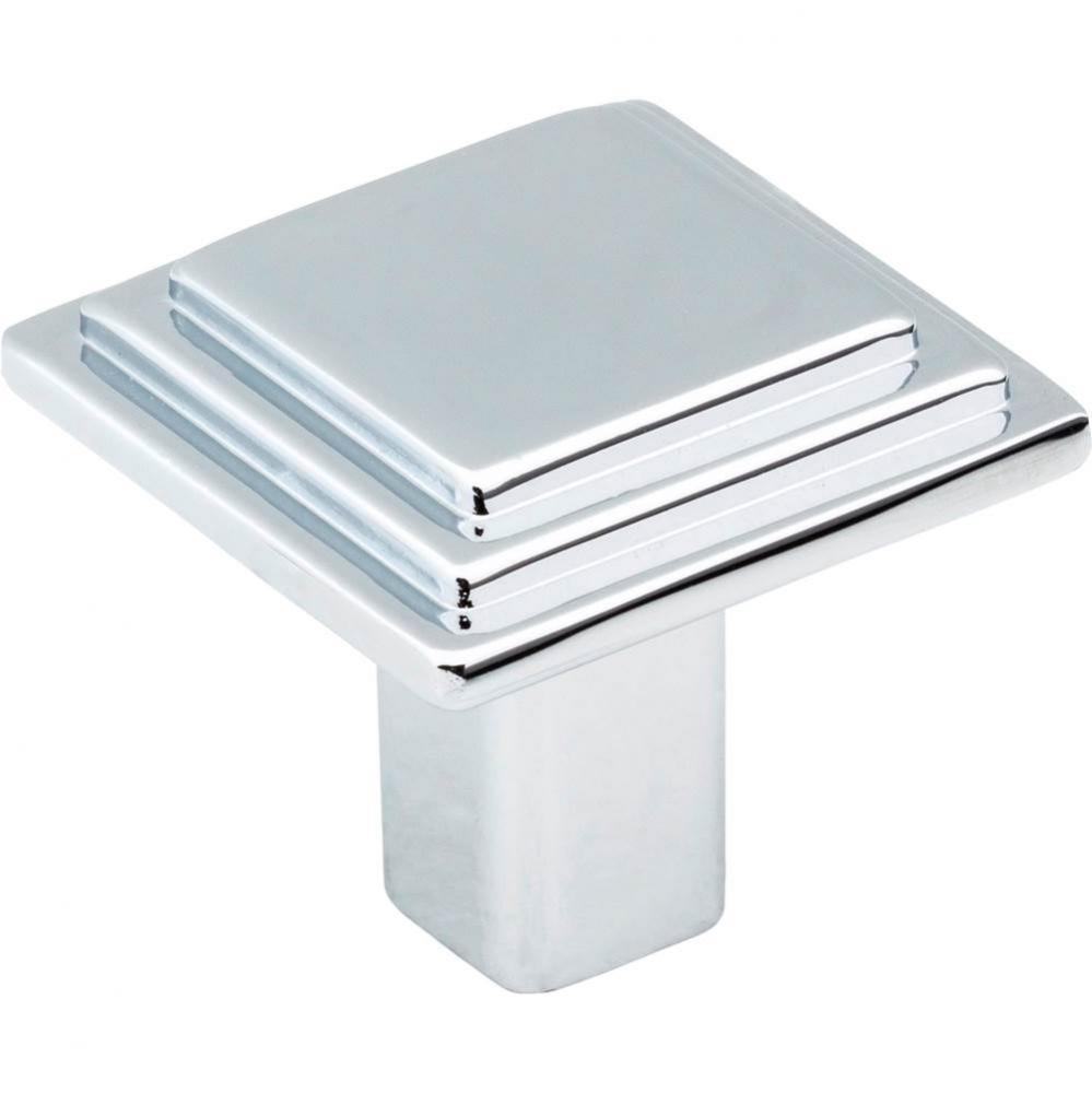 1-1/8'' Overall Length Polished Chrome Square Calloway Cabinet Knob