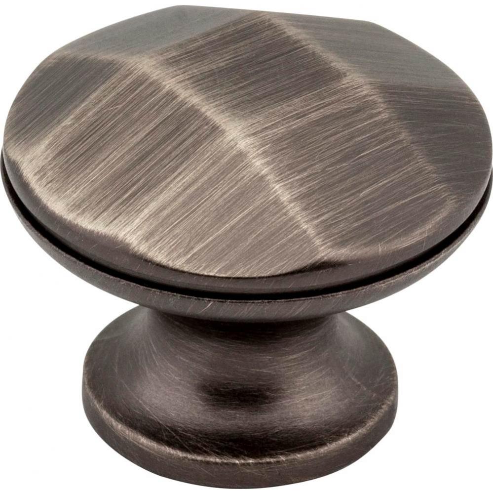 1-3/16'' Diameter Brushed Pewter Faceted Geometric Drake Cabinet Knob