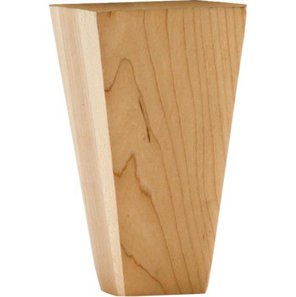 2-1/4'' W x 2-1/4'' D x 4 H'' Alder Square Tapered Shaker Bun Foot