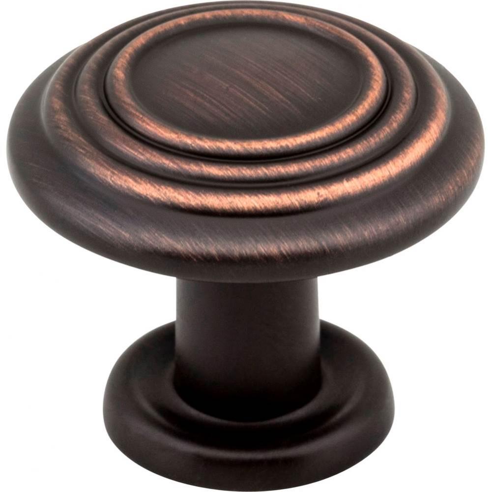 1-1/4'' Diameter Brushed Oil Rubbed Bronze Stacked Ring Vienna Cabinet Mushroom Knob