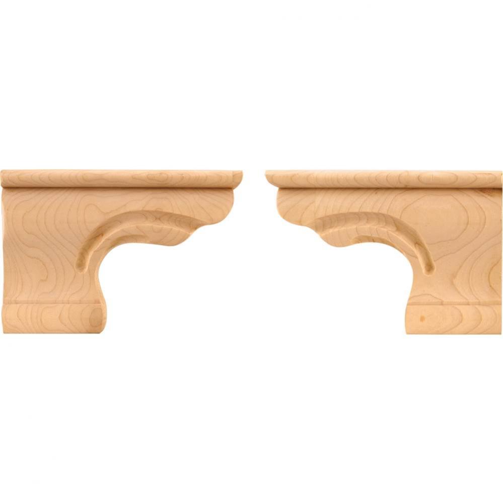 6-3/8'' W x 1'' D x 4-1/2'' H Rubberwood Beaded Right Corner Pedesta