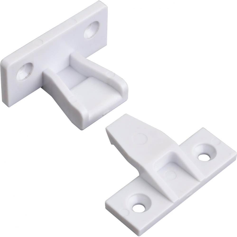 White Plastic Push Fit Panel Connector for False Fronts