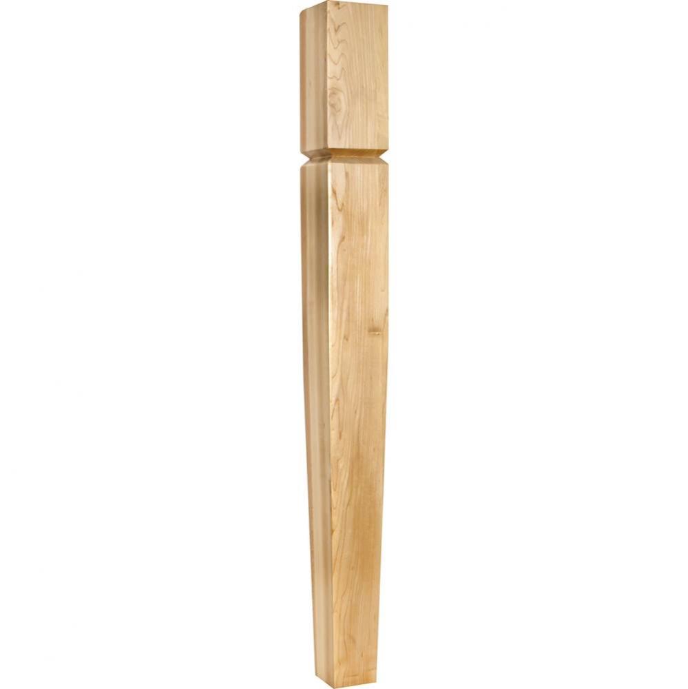 3-1/2'' W x 3-1/2'' D x 35-1/2'' H Rubberwood Grooved Arts and Craft