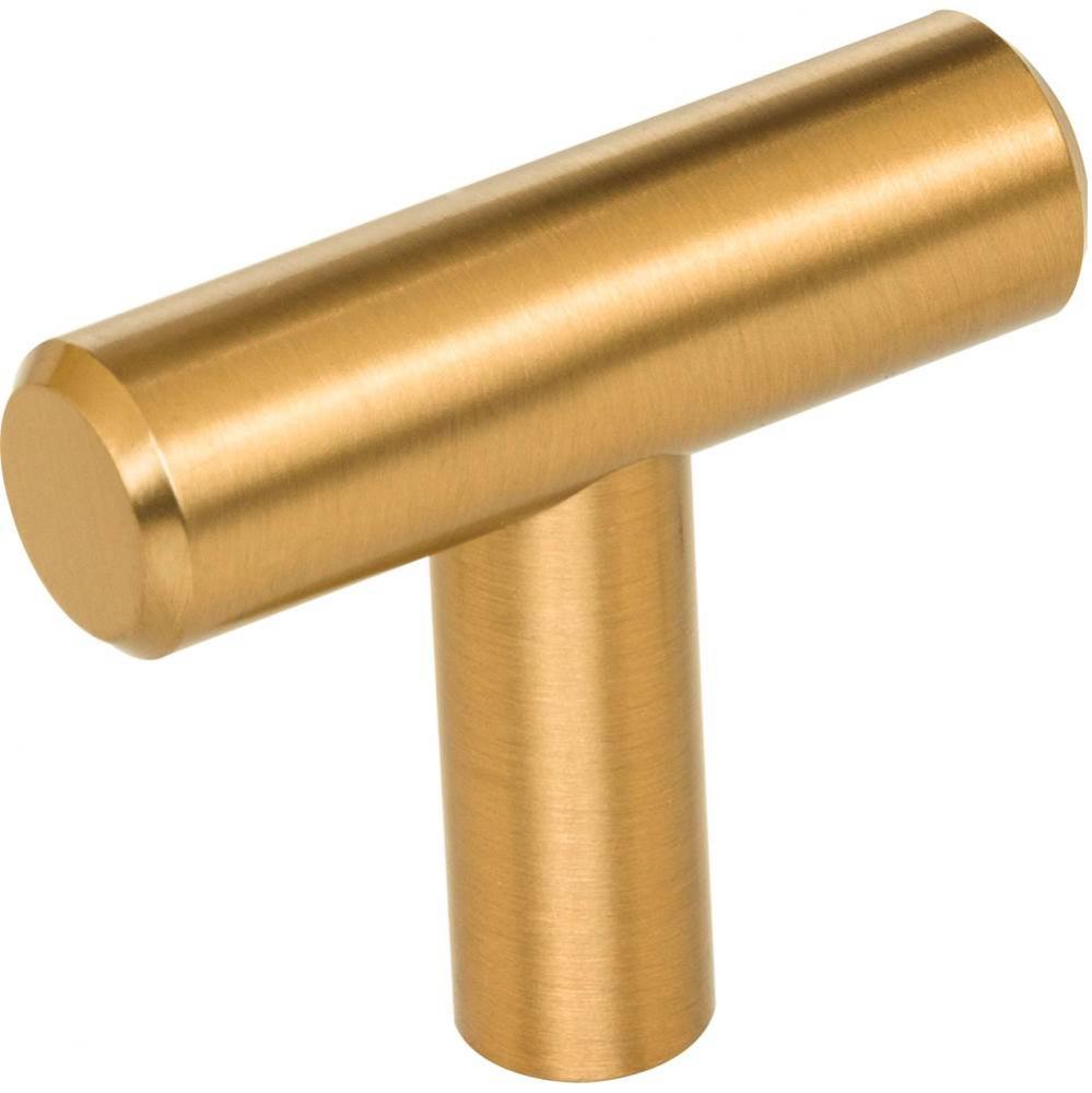 1-9/16'' Overall Length Satin Bronze Naples Cabinet ''T'' Knob