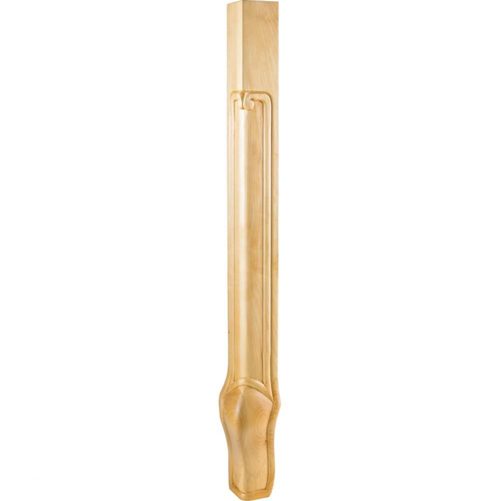 2-3/4'' W x 2-3/4'' D x 35-1/4'' H Maple Queen Anne Corner Leg