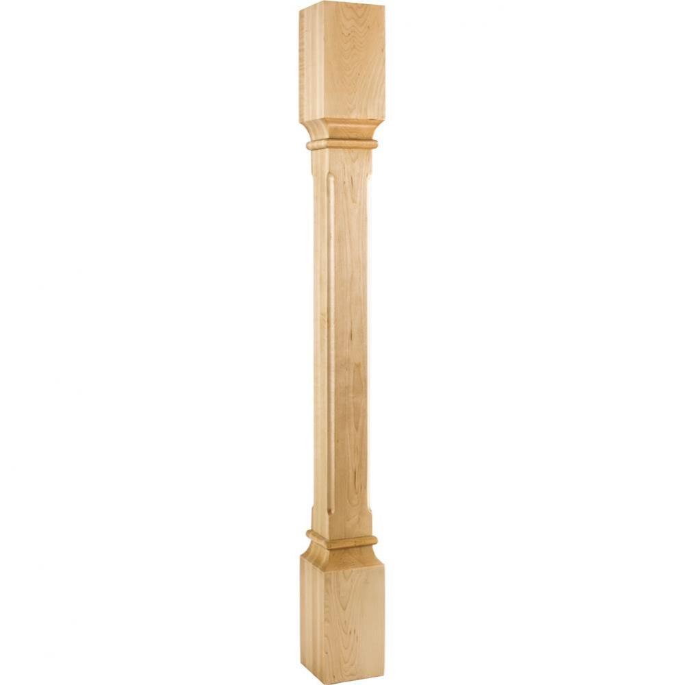 3-1/2'' W x 3-1/2'' D x 35-1/2'' H Rubberwood Fluted Edge Post