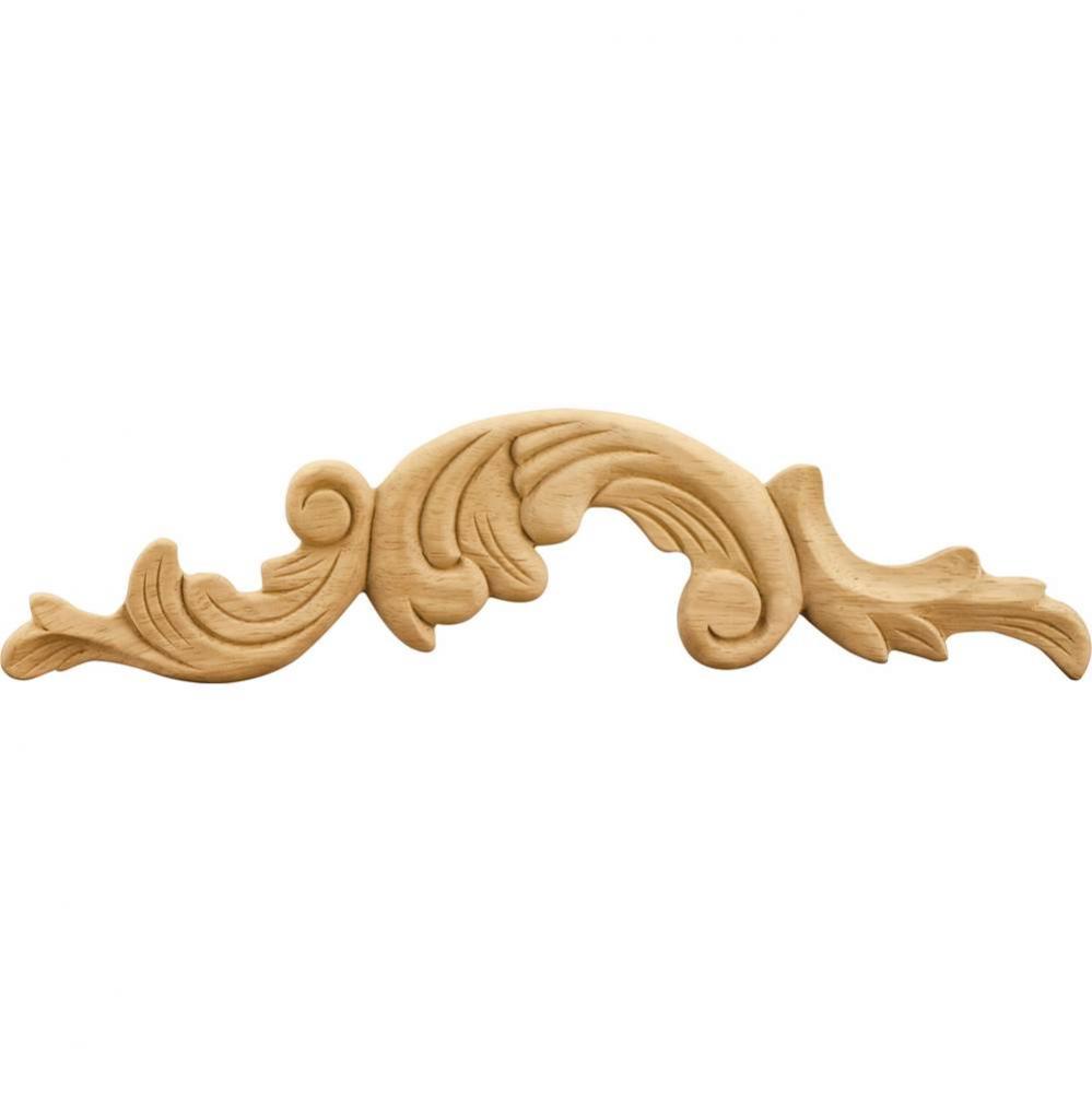 12-1/4'' W x 5/16'' D x 3'' H Right Pressed Rubberwood Acanthus Appl