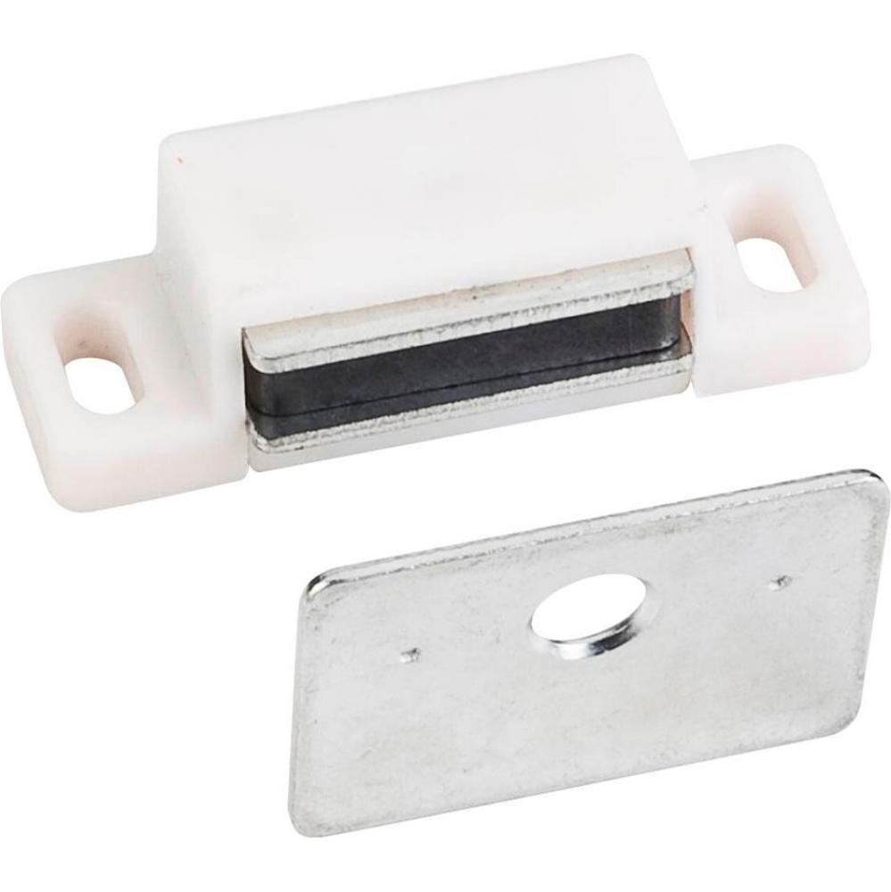 15 lb Single Magnetic Catch White/Zinc, Retail Pack