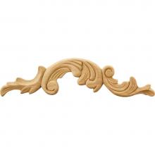 Hardware Resources PAPL-10-LRW - 12-1/4'' W x 5/16'' D x 3'' H Left Pressed Rubberwood Acanthus Appli