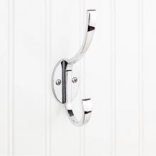 Hardware Resources YD55-587PC - 5-7/8'' Polished Chrome Flared Transitional Double Prong Wall Mounted Hook