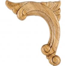 Hardware Resources PAPL-12-LRW - 3-3/4'' W x 5/16'' D x 4-1/2'' H Left Pressed Rubberwood Acanthus Co