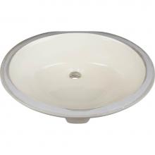 Hardware Resources H8810 - 17-3/8'' L x 14-1/4'' W Parchment Oval Undermount Porcelain Bathroom Sink With