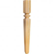 Hardware Resources P34RW - 3-3/4'' W x 3-3/4'' D x 35-1/2'' H Rubberwood Diamond Tapered Post