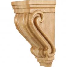 Hardware Resources CORC-1ALD - 4-1/2'' W x 5'' D x 10'' H Alder Scrolled Corbel