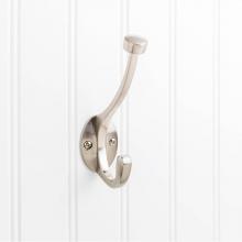 Hardware Resources YD60-550SN - 5-1/2'' Satin Nickel Pilltop Double Prong Wall Mounted Hook