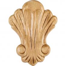 Hardware Resources PAPL-08RW - 3-1/4'' W x 5/16'' D x 4-3/8'' H Rubberwood Pressed Shell Applique