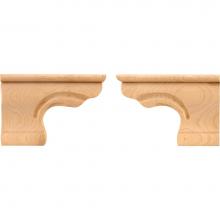 Hardware Resources PFR-B-RW - 6-3/8'' W x 1'' D x 4-1/2'' H Rubberwood Beaded Right Corner Pedesta