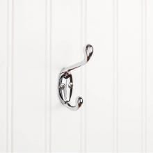 Hardware Resources YD40-337PC - 3-3/8'' Polished Chrome Small Transitional Double Prong Wall Mounted Hook