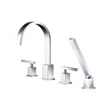 Isenberg 150.2400CP - 4 Hole Deck Mounted Roman Tub Faucet With Hand Shower