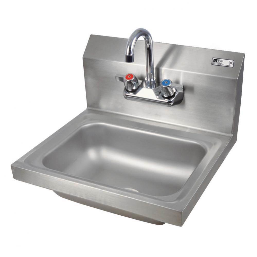 14X10X5 WM HND SNK W/FAUCET & DRAIN