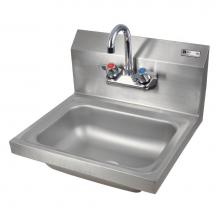 John Boos PBHS-W-1410-P - 14X10X5 WM HND SNK W/FAUCET & DRAIN