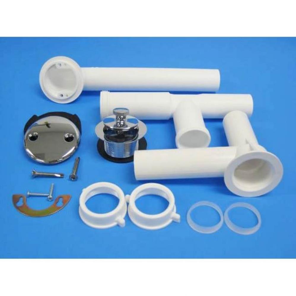 Shoe Outlet Bathwaste Lift & Turn CP White PP, bagged
