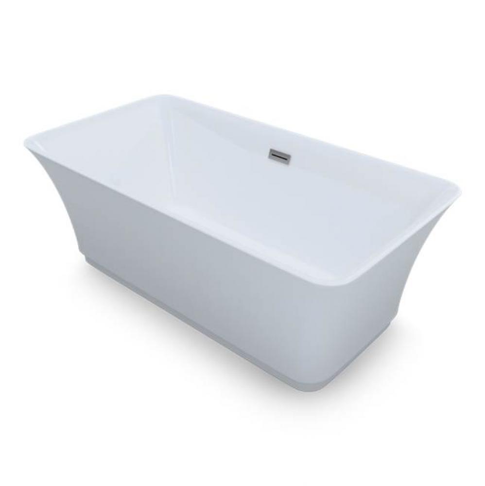 Flare - 59X30 Wht Freestand Tub Center Drain W/Chrome