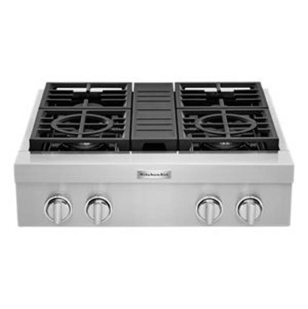 30'' Commeraical Rangetop, Gas, 4 Burner, Ss