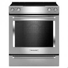 Kitchen Aid KSEG700ESS - 30 in. Self-Cleaning Convection Ceramic Glass Cooktop Slide-In Elec Range