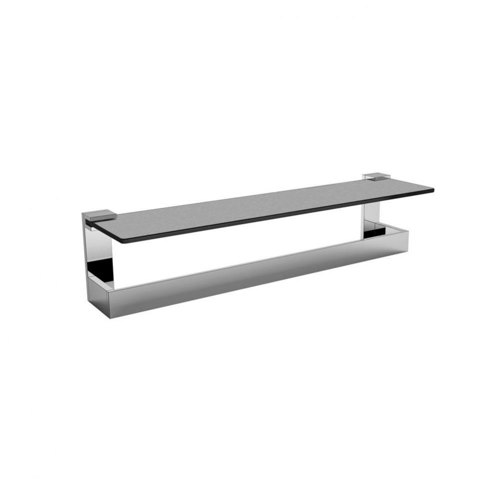BERLIN - 24'' Glass Shelf w/Towel Rail  - Special