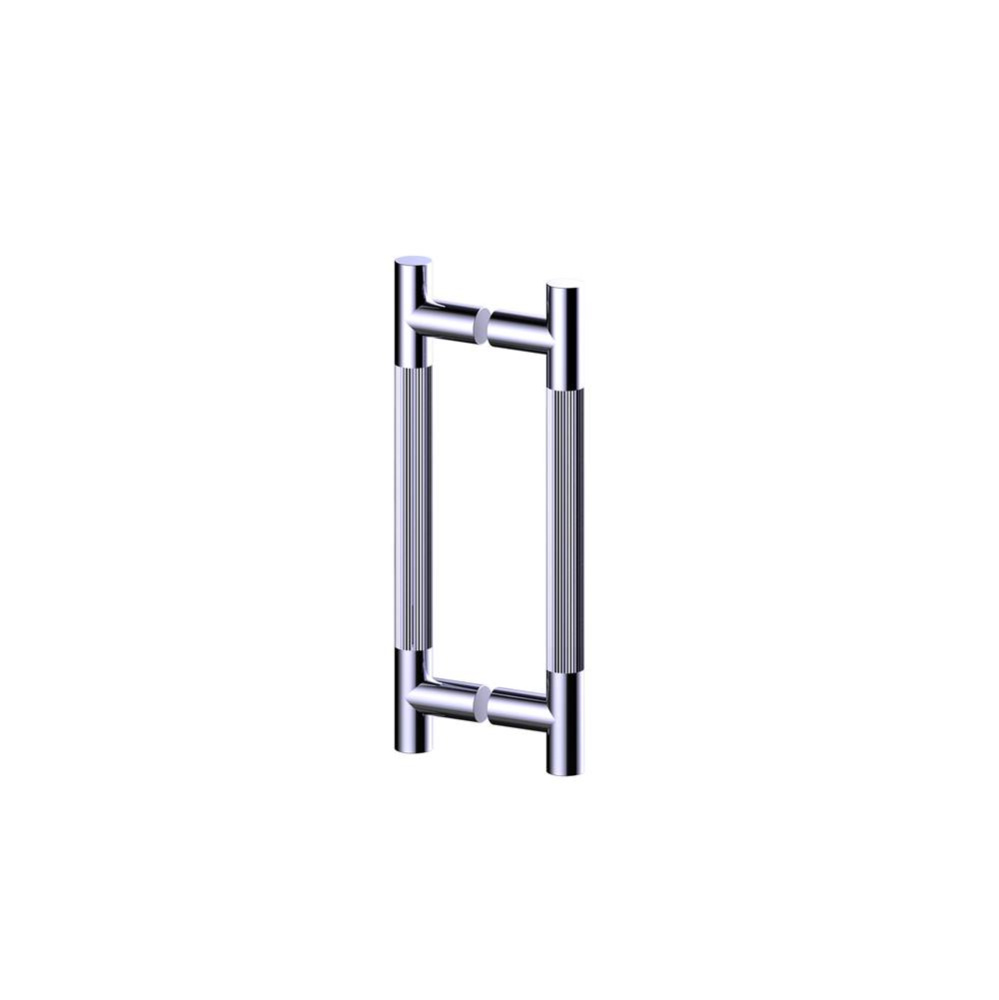 Straight Knurled -  8-inch Double Shower Door Handle-Polished Chrome