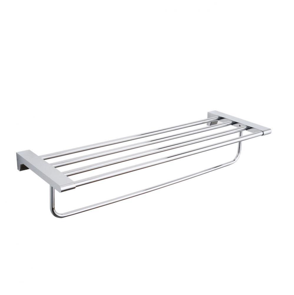 BRUSSELS - Towel Shelf w/ Towel Bar - Polished Chrome