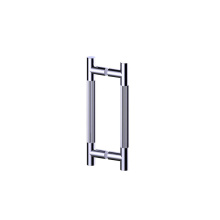 Kartners 3107808-99 - Straight Knurled -  8-inch Double Shower Door Handle-Polished Chrome
