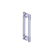 Kartners 3667808-99 - CIRCO KNURLED - 8-inch Double Shower Door Handle-Polished Chrome