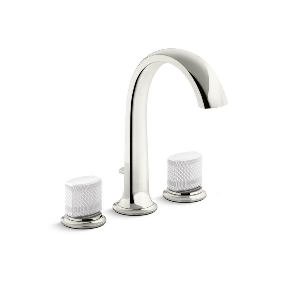 Script® Deck-Mount Bath Faucet W/ Diverter, White Porcelain Handles