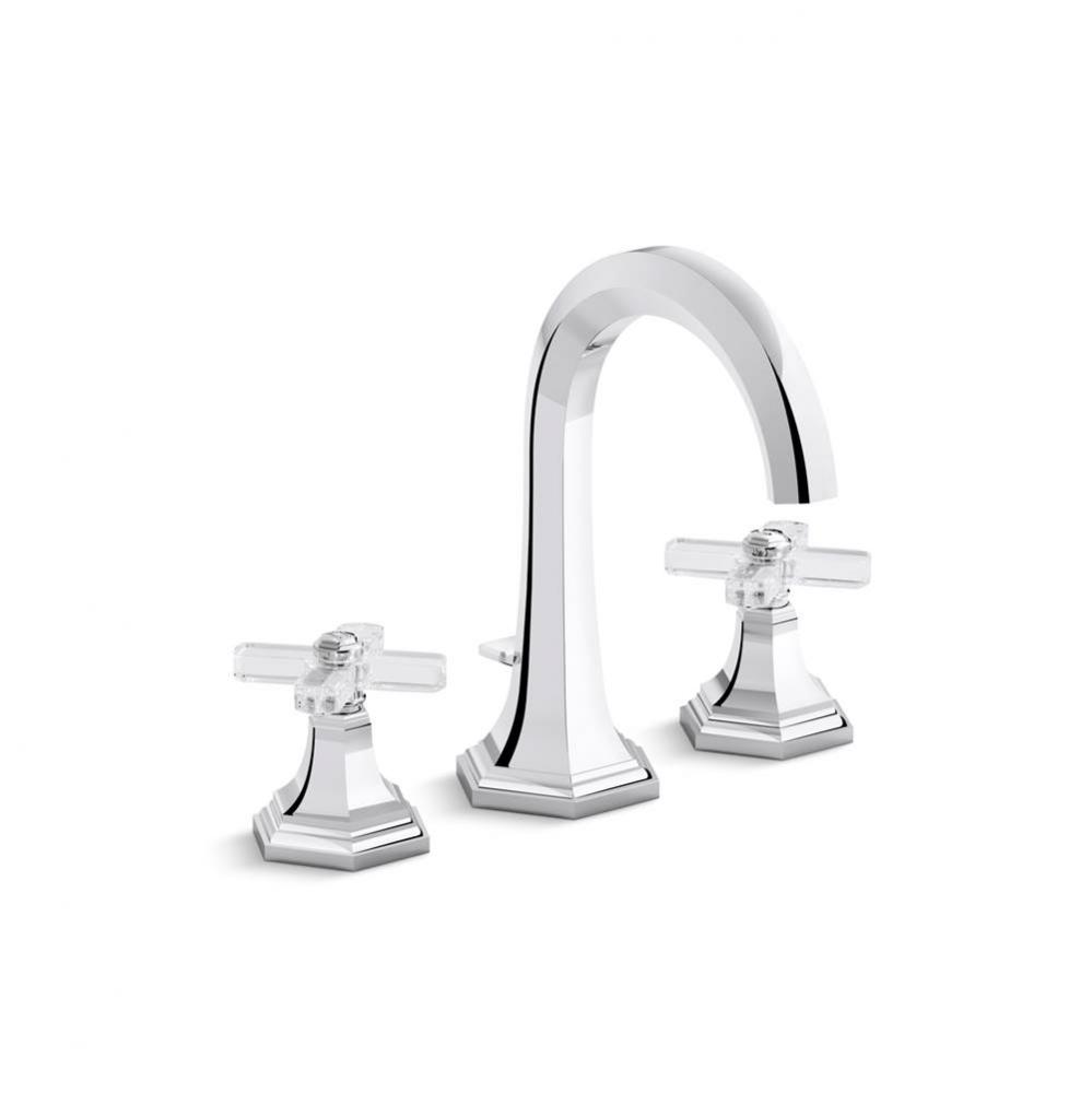 For Town Sink Faucet, Tall Spout, Crystal Cross Handles