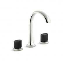 Kallista P25057-CMB-AD - Script® Sink Faucet, Arch Spout, Black Porcelain Knob Handles