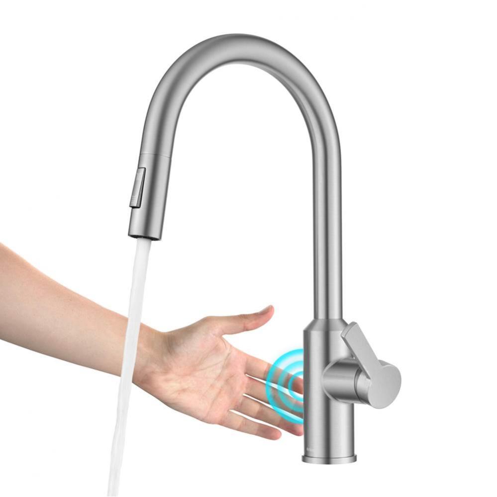 KRAUS® Oletto™ Touchless Sensor Pull-Down Single Handle Kitchen Faucet in Spot-Free Stainle