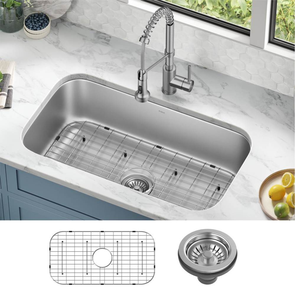 Premier 32'' Undermount 18-Gauge Stainless Steel Single Bowl Kitchen Sink