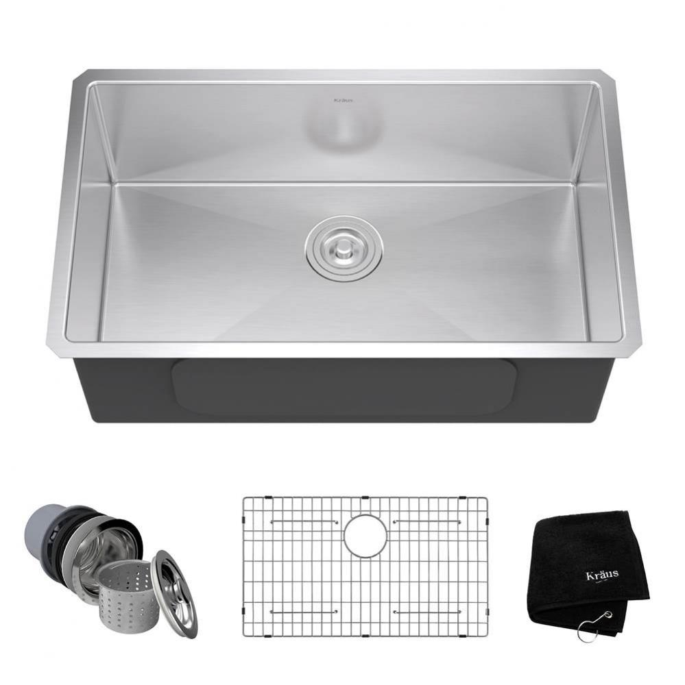 Standart PRO 30-inch 16 Gauge Undermount Single Bowl Stainless Steel Kitchen Sink