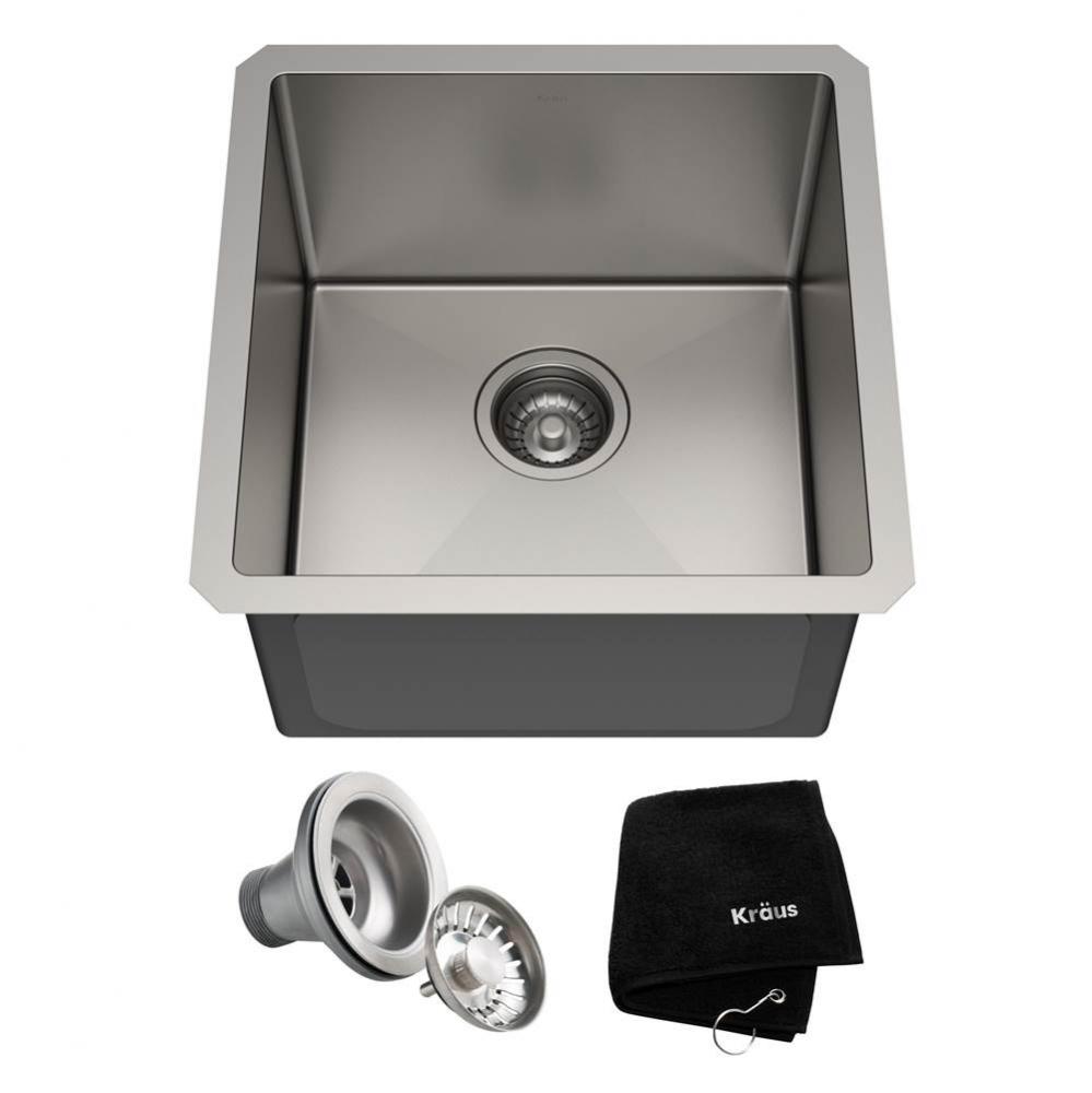 Standart PRO 17-inch 16 Gauge Undermount Single Bowl Stainless Steel Kitchen Bar Sink