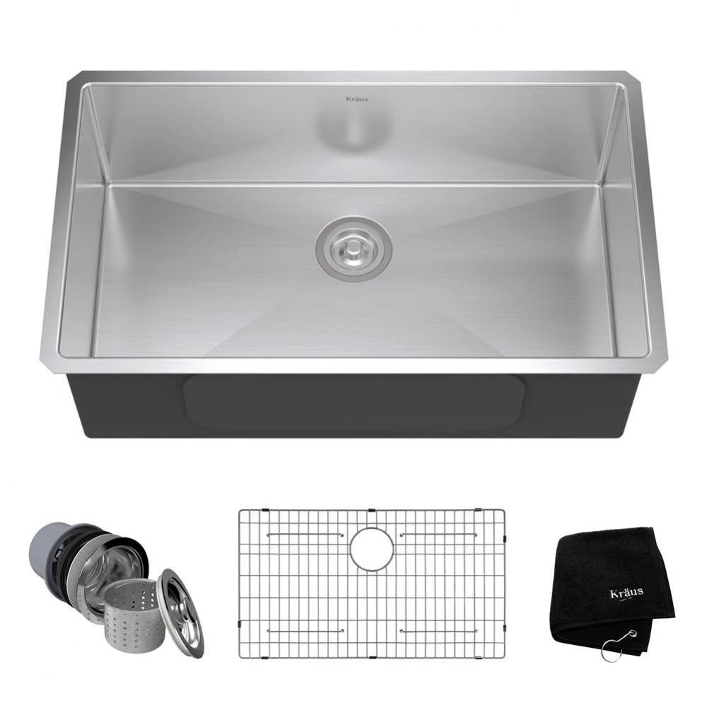 Standart PRO 32-inch 16 Gauge Undermount Single Bowl Stainless Steel Kitchen Sink