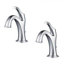 Kraus KBF-1201CH-2PK - Arlo Chrome Single Handle Basin Bathroom Faucet with Lift Rod Drain and Deck Plate (2-Pack)