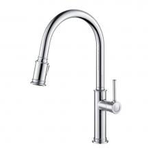 Kraus KPF-1680CH - Sellette Single Handle Pull Down Kitchen Faucet with Dual Function Sprayhead in Chrome Finish