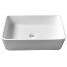 Kraus KSV-2MW - Natura Rectangle Vessel Composite Bathroom Sink with Matte Finish and Nano Coating in White