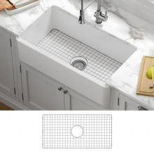 Kraus KFR1-33MWH - KRAUS Turino 33'' Farmhouse Reversible Apron Front Fireclay Single Bowl Kitchen Sink in