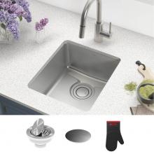 Kraus KD1US17B - KRAUS Dex 17-Inch Undermount Single Bowl T304Plus TRU16 Gauge Stainless Steel Bar Sink with DrainA