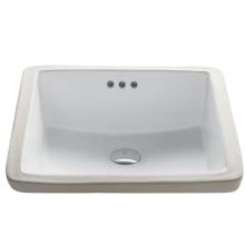 Kraus KCU-231 - KRAUS Elavo 17-inch Square Undermount White Porcelain Ceramic Bathroom Sink with Overflow