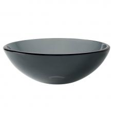 Kraus GV-104-14 - Round Clear Black Glass Vessel Bathroom Sink, 14 inch