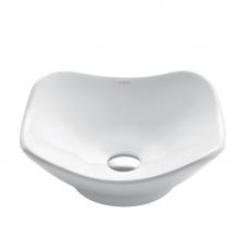 Kraus KCV-135 - KRAUS Elavo Modern Art Vessel White Porcelain Ceramic Bathroom Sink, 15 1/2 inch